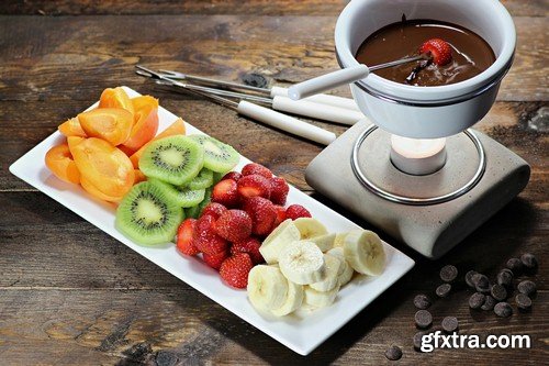 Assorted fruits and chocolate-5xJPEGs