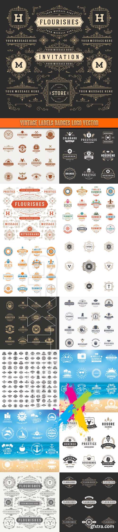 Vintage Labels Badges Logo vector