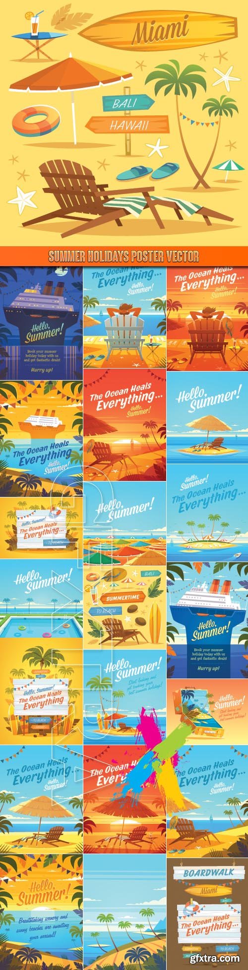 Summer holidays poster vector