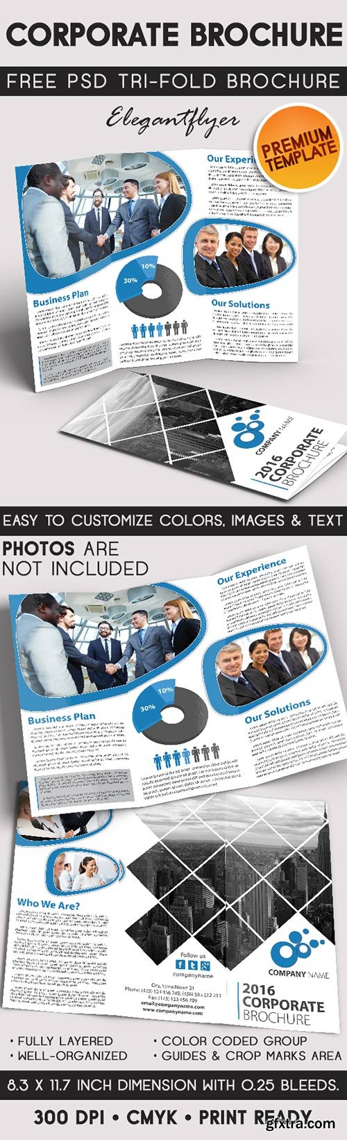 Corporate – Tri-Fold Brochure PSD Template + Facebook Cover