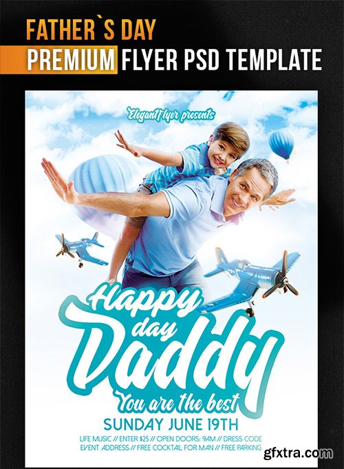 Father`s Day – Flyer PSD Template + Facebook Cover