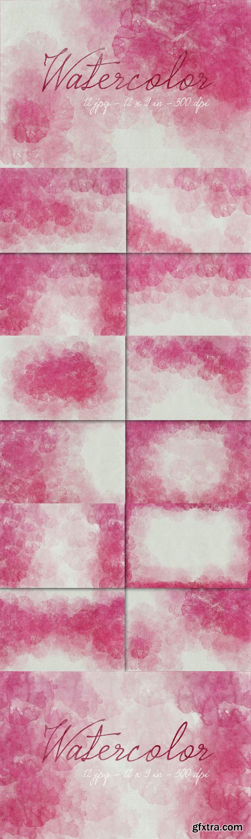 CM - 12 Pink Watercolors 405440