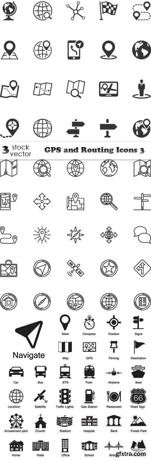 Vectors - GPS and Routing Icons 3