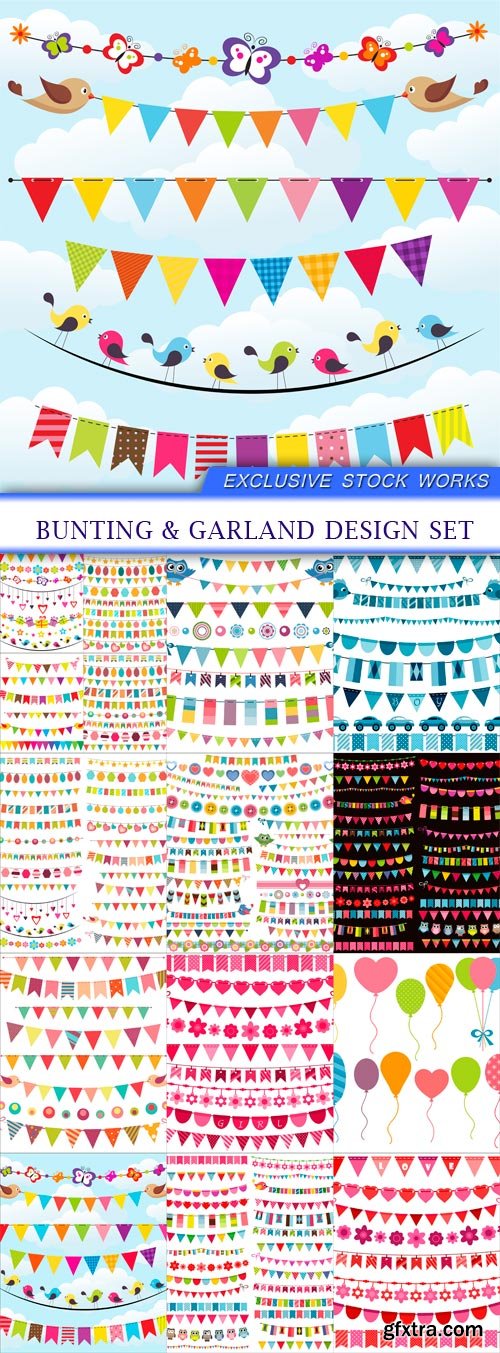 bunting & garland design set 15X EPS