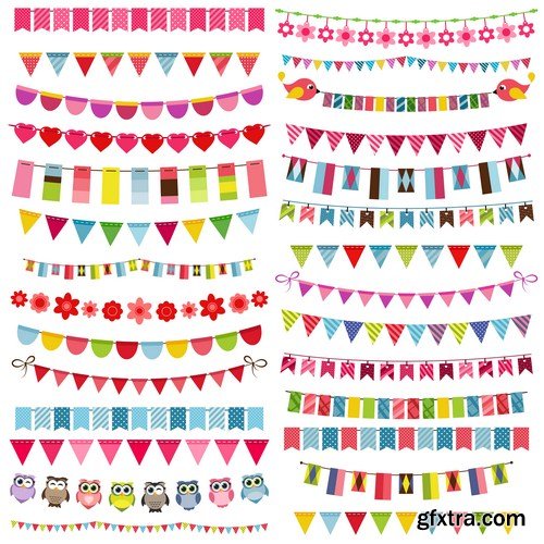 bunting & garland design set 15X EPS