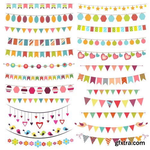 bunting & garland design set 15X EPS