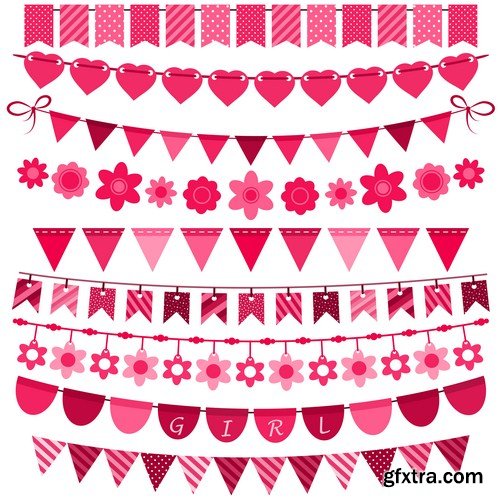 bunting & garland design set 15X EPS