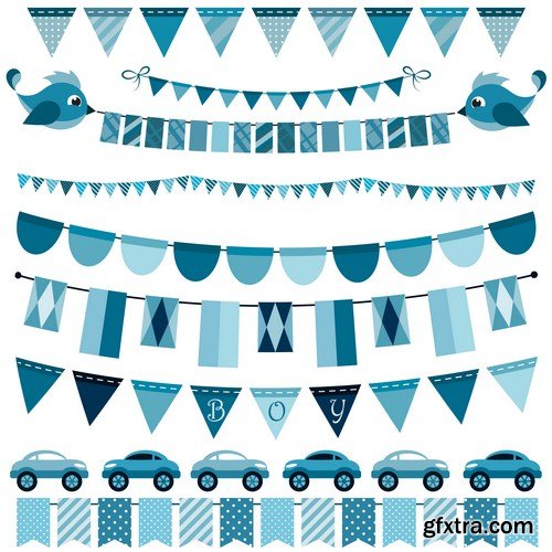 bunting & garland design set 15X EPS