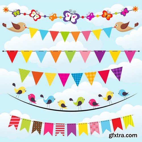 bunting & garland design set 15X EPS