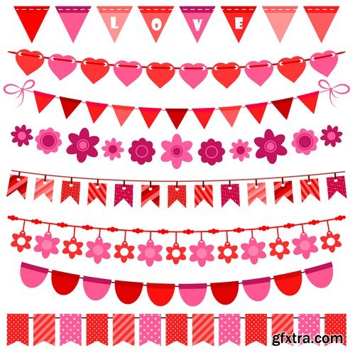 bunting & garland design set 15X EPS