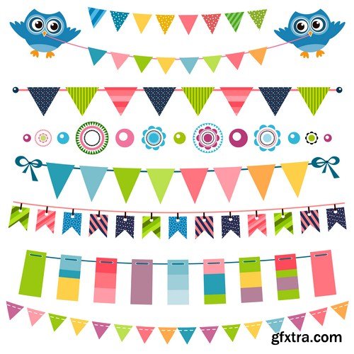 bunting & garland design set 15X EPS