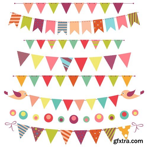 bunting & garland design set 15X EPS