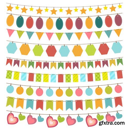 bunting & garland design set 15X EPS