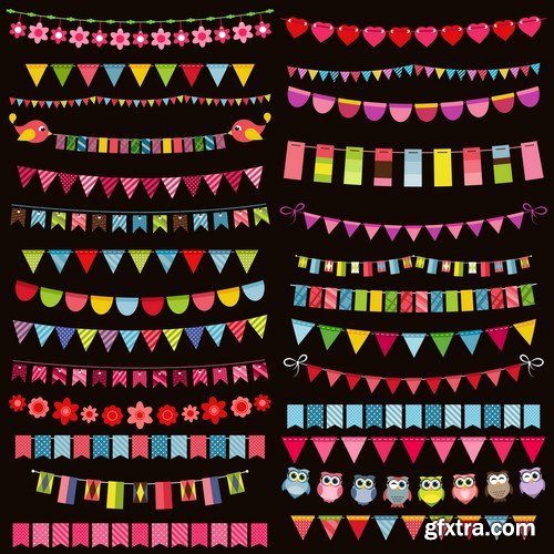 bunting & garland design set 15X EPS