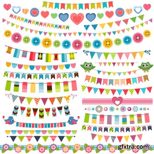 bunting & garland design set 15X EPS