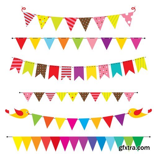 bunting & garland design set 15X EPS