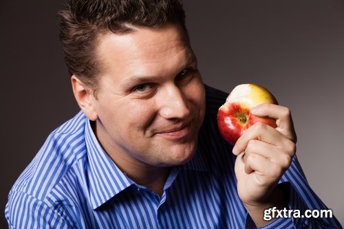 Collection of people man eating apple fruit vitamin benefits 25 HQ Jpeg