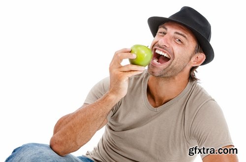 Collection of people man eating apple fruit vitamin benefits 25 HQ Jpeg