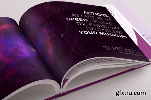 Hardcover Standard Landscape Book PSD Mockup 03