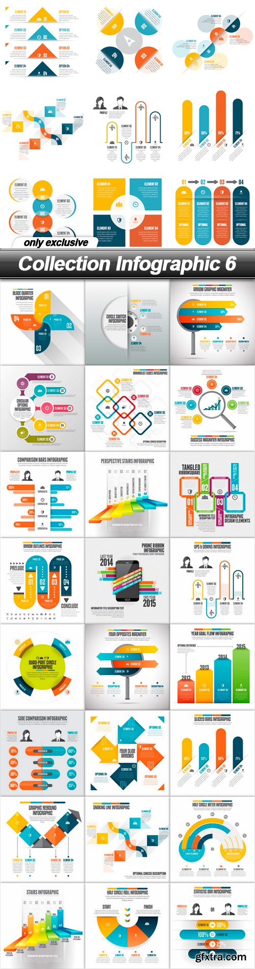 Collection Infographic 6 - 25 EPS