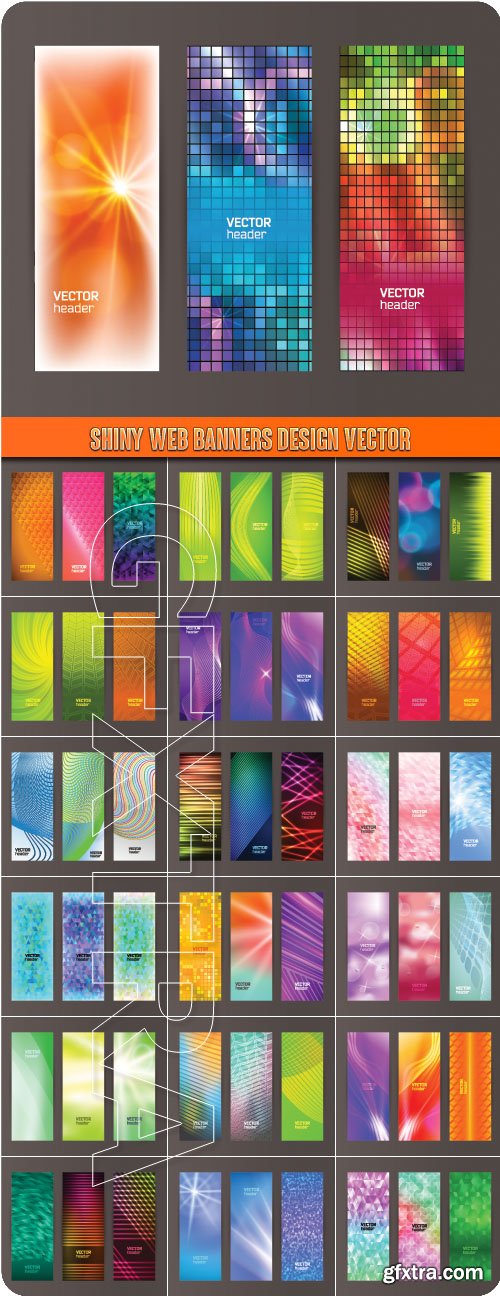 Shiny web banners design vector