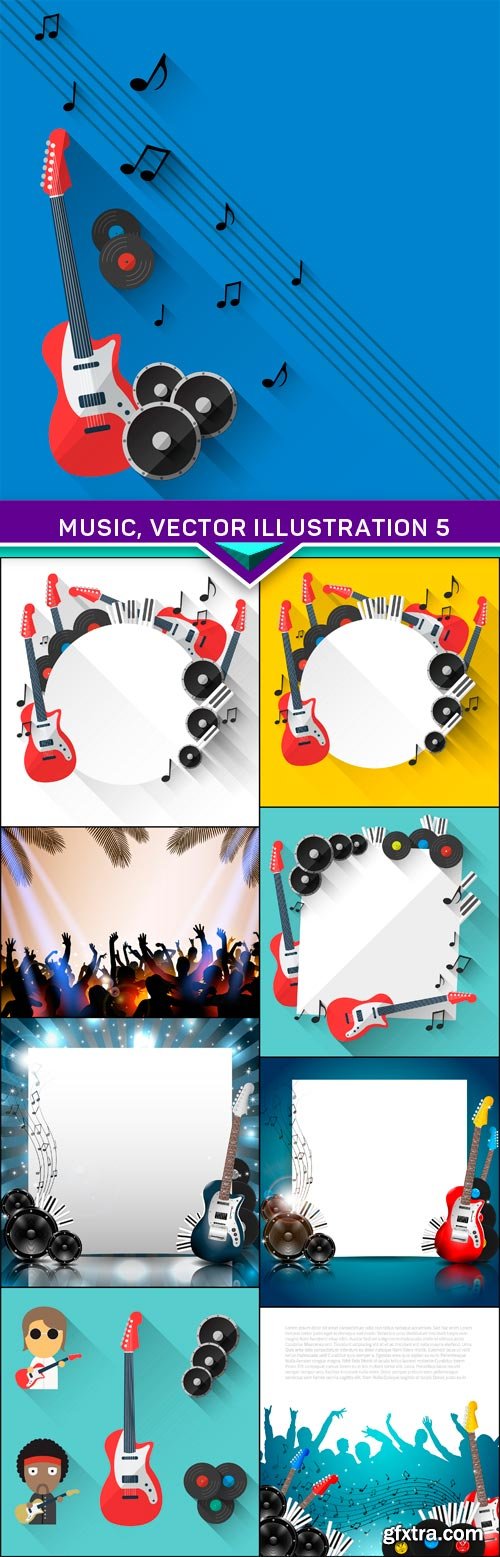 Music, vector illustration 5 9x EPS