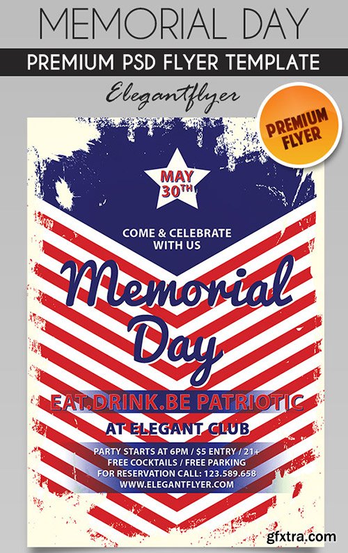 Memorial Day – Flyer PSD Template + Facebook Cover