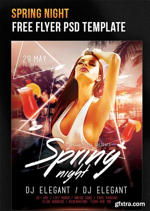 Spring Night V12 Flyer PSD Template + Facebook Cover