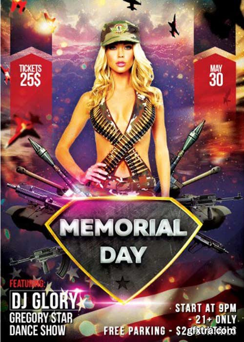 Memorial Day V8 PSD Flyer Template