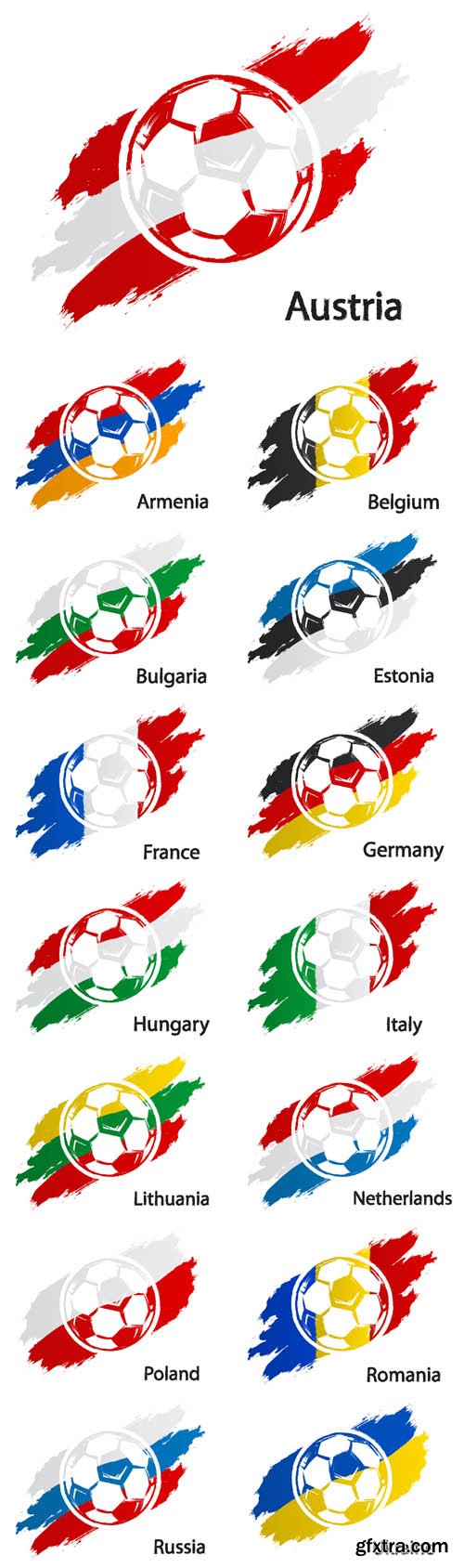 Vector Set - Football Icons Countries