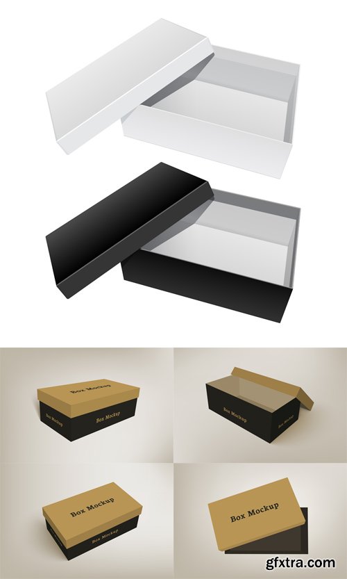 Vector Set - Shoes Product Packaging Mock-up Boxes