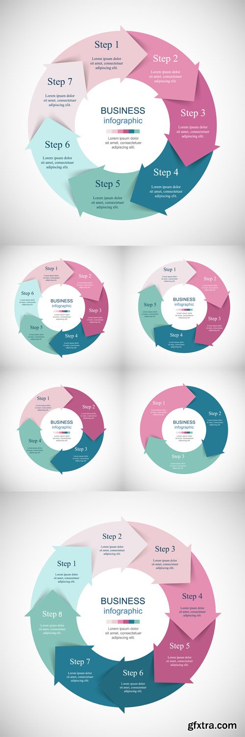 Vector Set - 6 Vector Infographics Templates