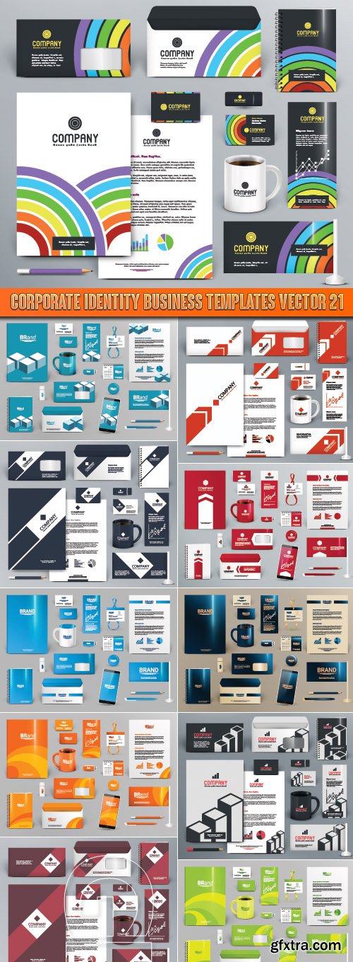 Corporate identity business templates vector 21