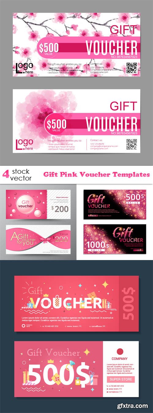 Vectors - Gift Pink Voucher Templates