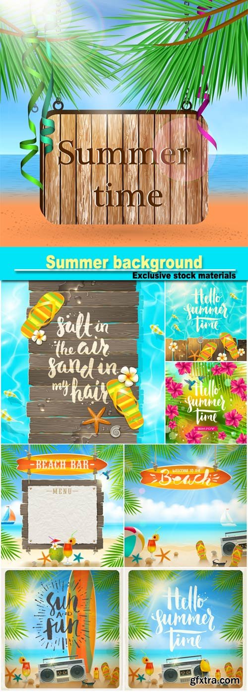 Summer background with marine elements