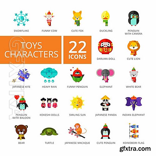 CM - Toys Characters Icons Set 661883