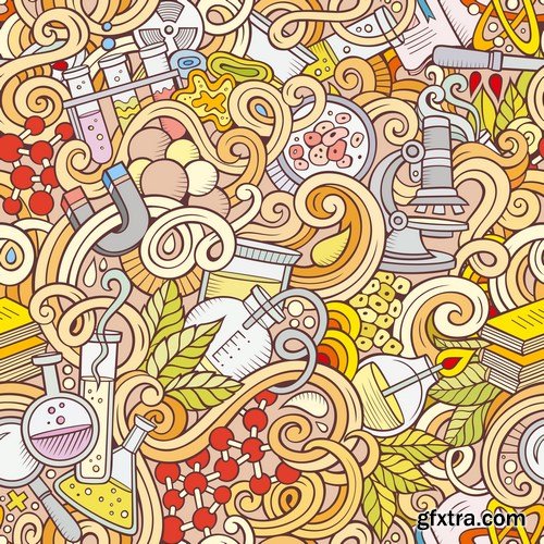 Cartoon & Doodles Seamless Pattern - 25xEPS