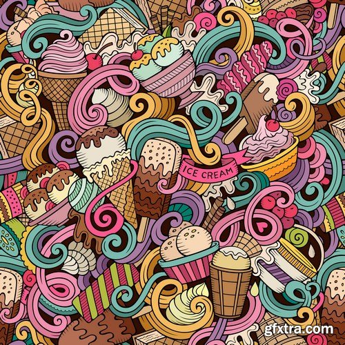 Cartoon & Doodles Seamless Pattern - 25xEPS