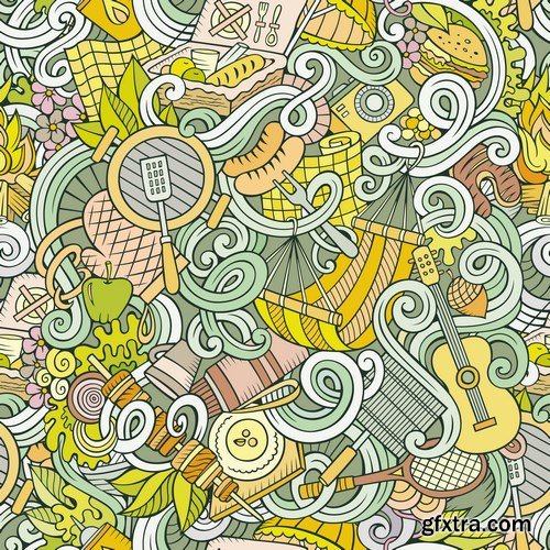 Cartoon & Doodles Seamless Pattern - 25xEPS