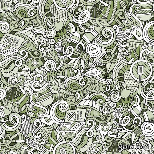 Cartoon & Doodles Seamless Pattern - 25xEPS