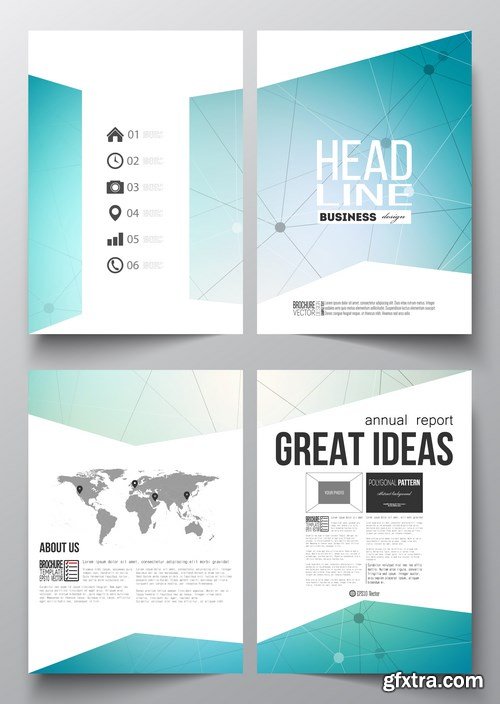 Set of Business Templates, Brochure, Magazine, Flyer & Booklet - 25xEPS