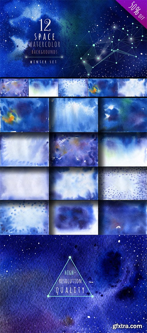 Watercolor Space Backgrounds - CM 452443