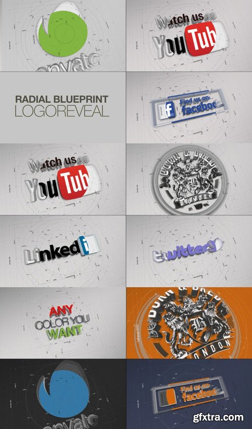 Videohive - Radial BluePrint LogoReveal - 15651022