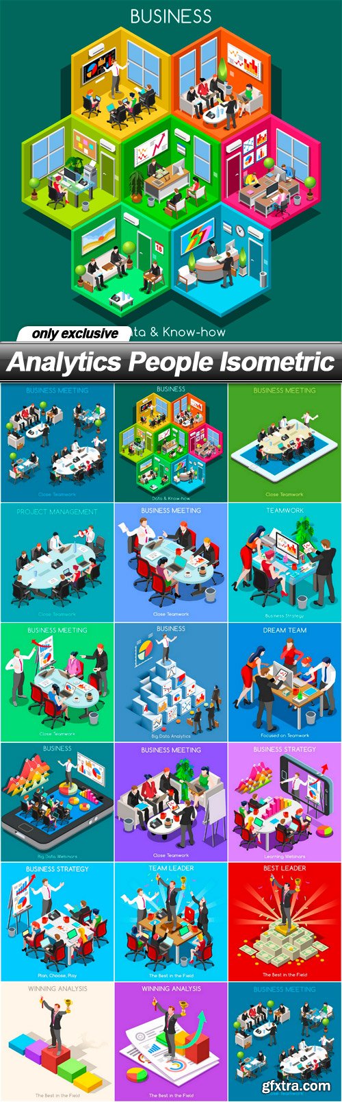 Analytics People Isometric - 17 EPS