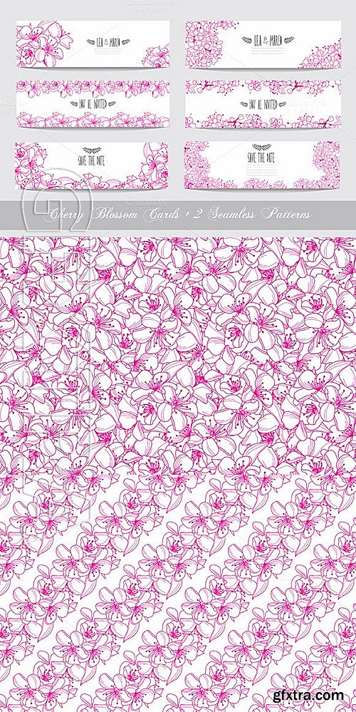 CM - Pink Cherry Blossom Cards + Patterns 672094