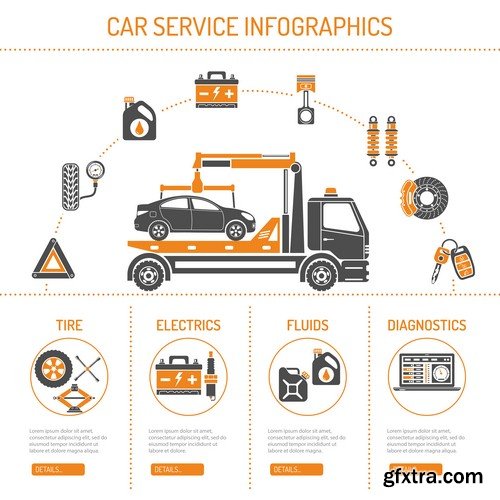 Car service infographics-8xEPS