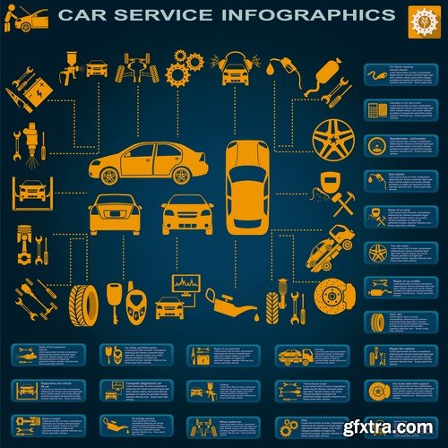 Car service infographics-8xEPS