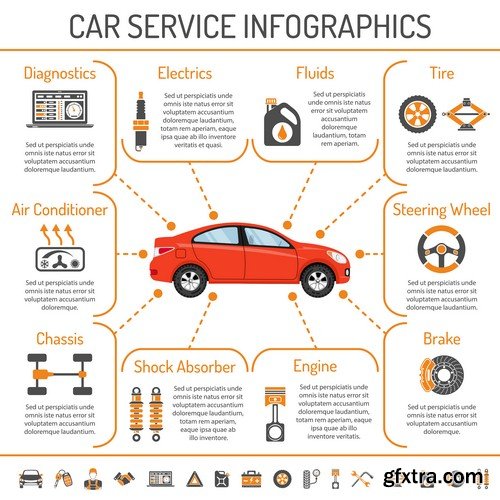 Car service infographics-8xEPS