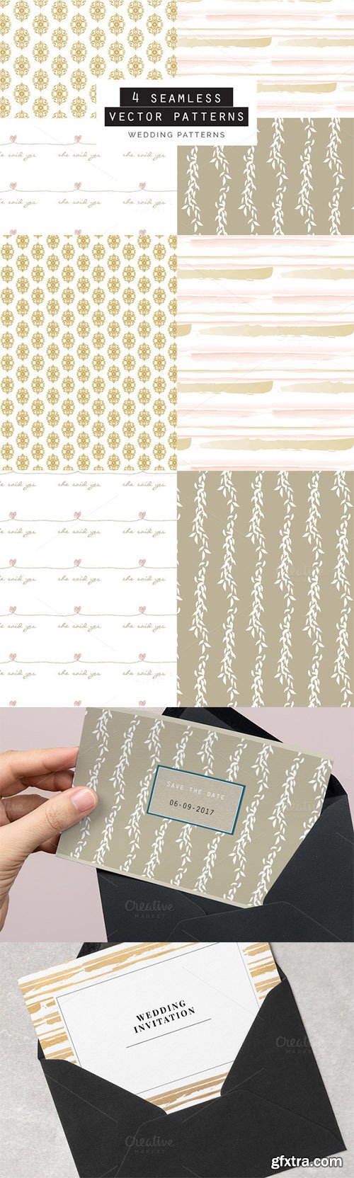 Wedding Seamless Patterns set of 4 - CM 580142