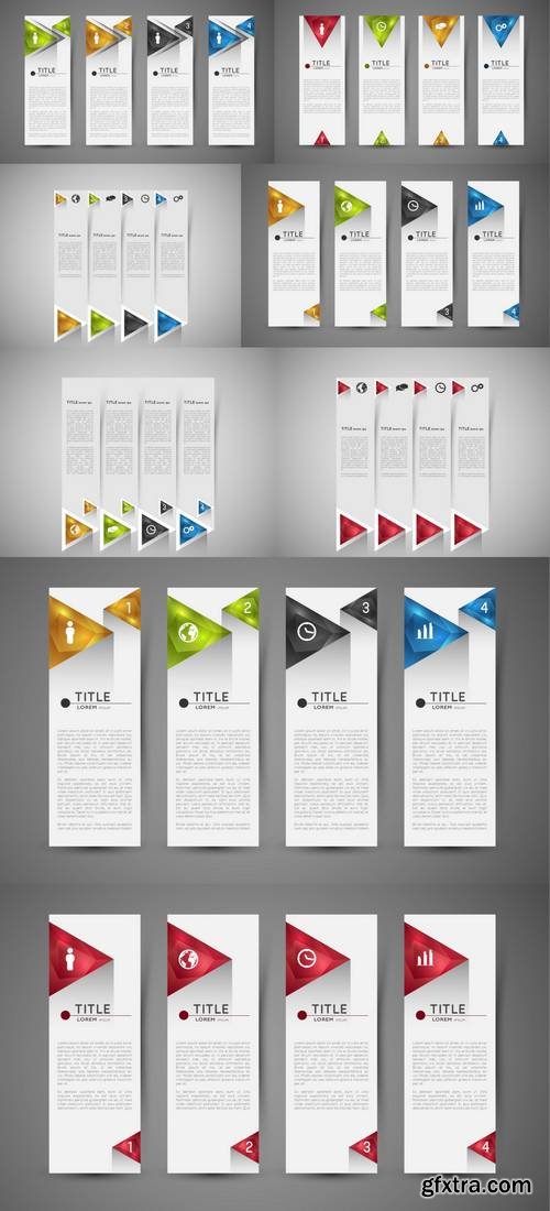 Option Infographic Banners with Crystal Triangles